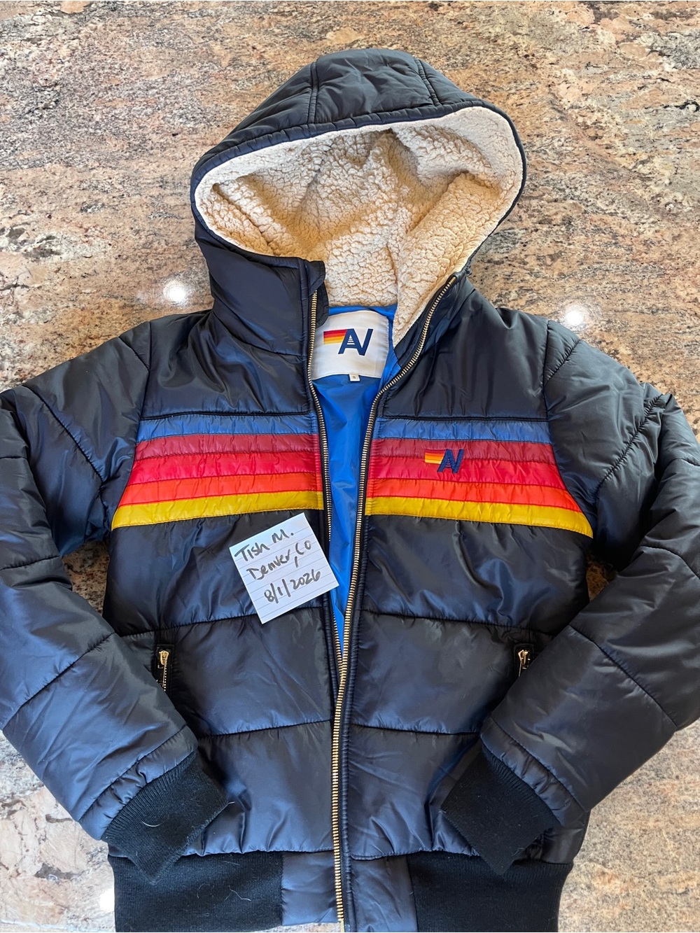 Aviator Nation 5 Stripe Trekker puffer jacket